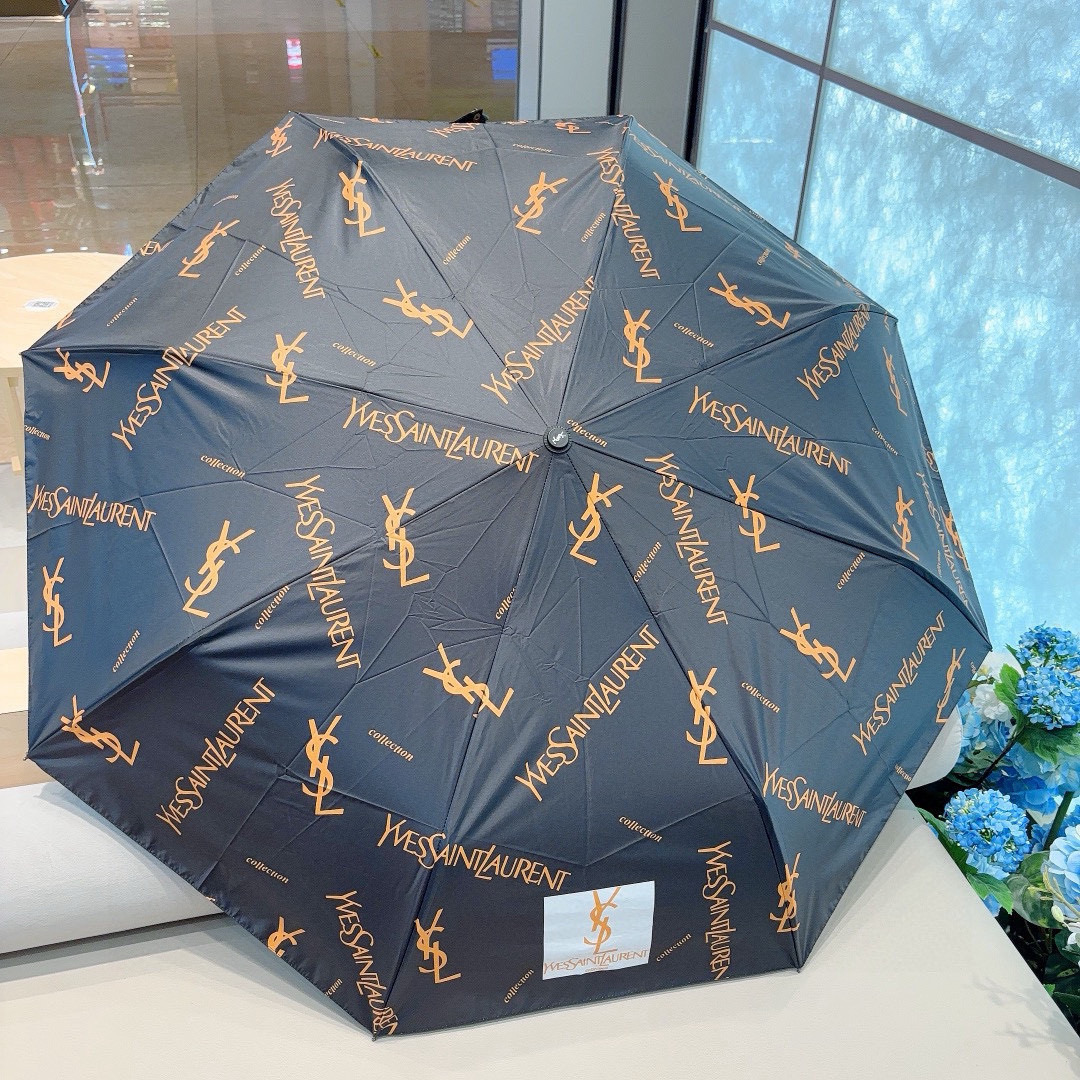  YSL 圣罗兰（Yves Saint Laurent）渐变 三折全自动折叠晴雨伞 超有女人味的新款 采