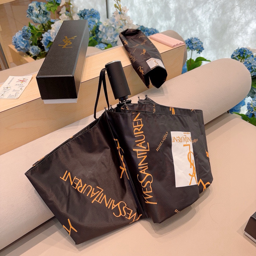  YSL 圣罗兰（Yves Saint Laurent）渐变 三折全自动折叠晴雨伞 超有女人味的新款 采