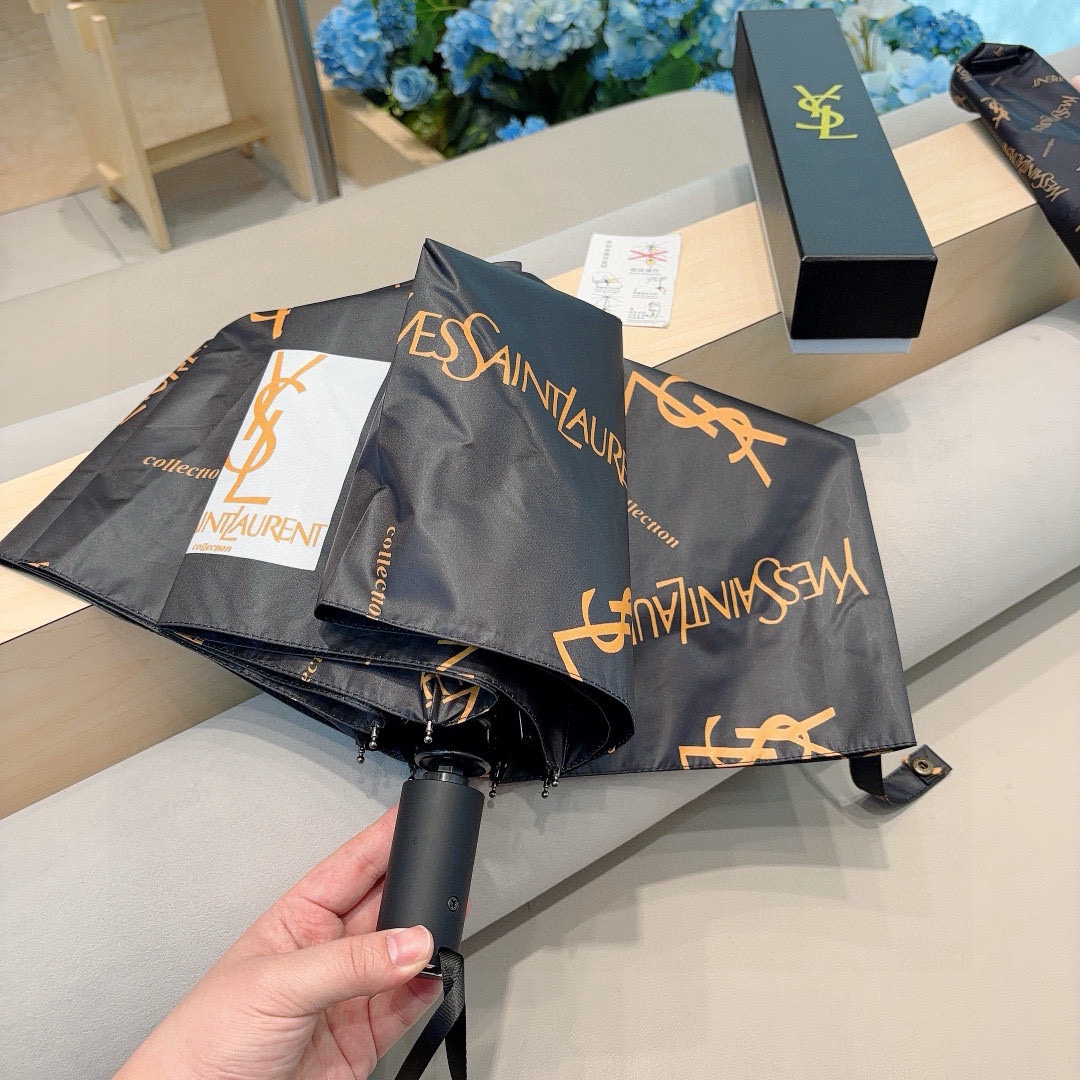  YSL 圣罗兰（Yves Saint Laurent）渐变 三折全自动折叠晴雨伞 超有女人味的新款 采