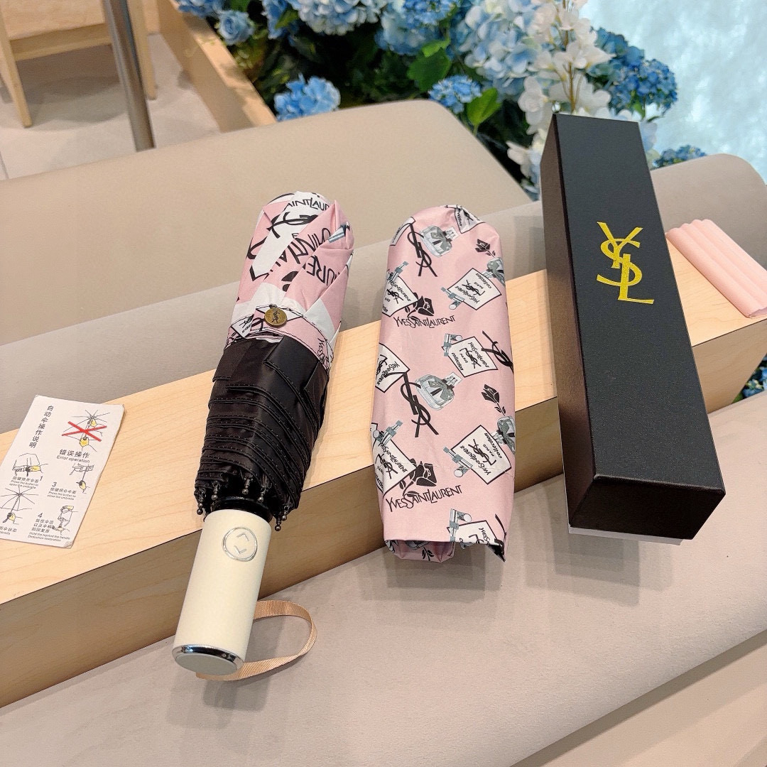  YSL 圣罗兰（Yves Saint Laurent）渐变 三折全自动折叠晴雨伞 超有女人味的新款 采