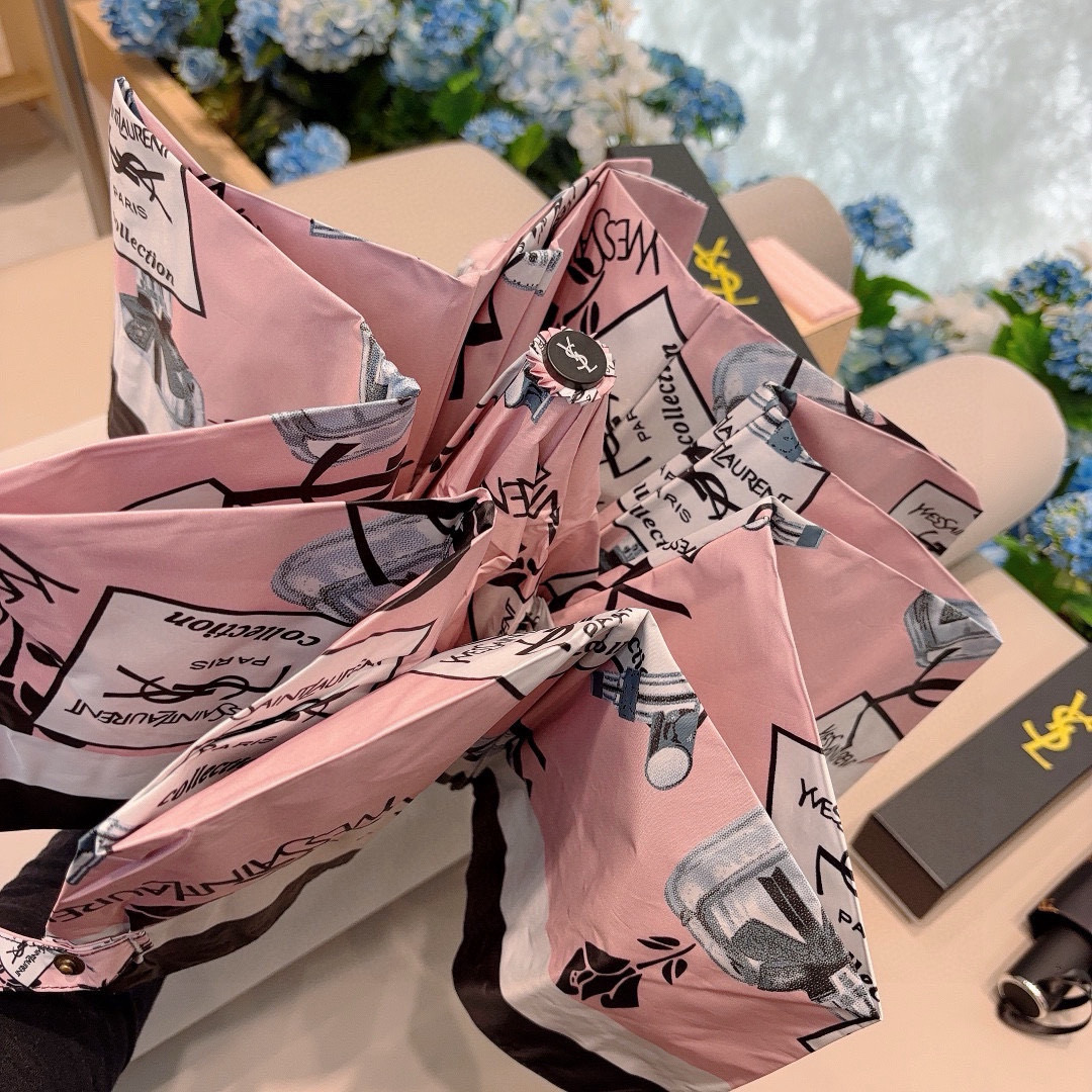  YSL 圣罗兰（Yves Saint Laurent）渐变 三折全自动折叠晴雨伞 超有女人味的新款 采