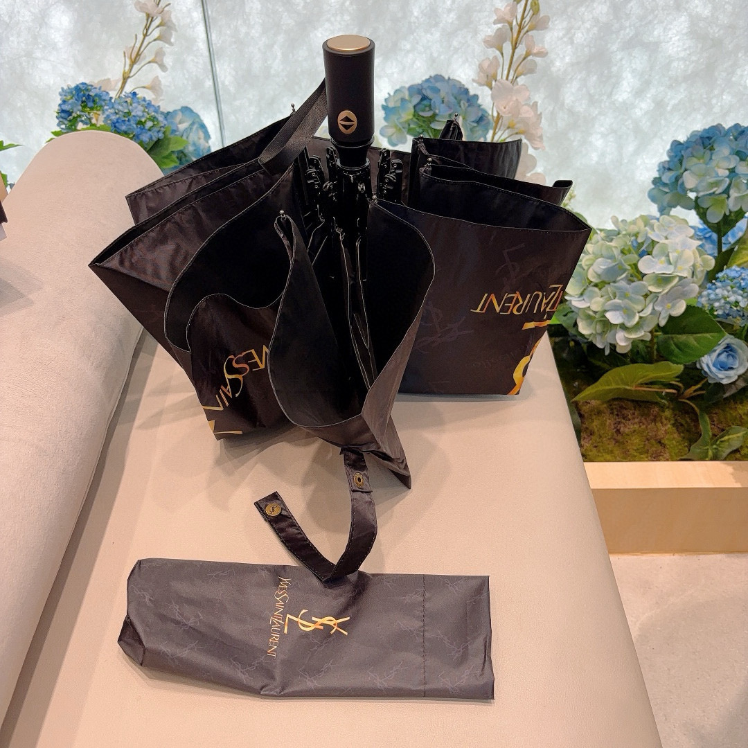  YSL 圣罗兰（Yves Saint Laurent）渐变 三折全自动折叠晴雨伞 超有女人味的新款 采