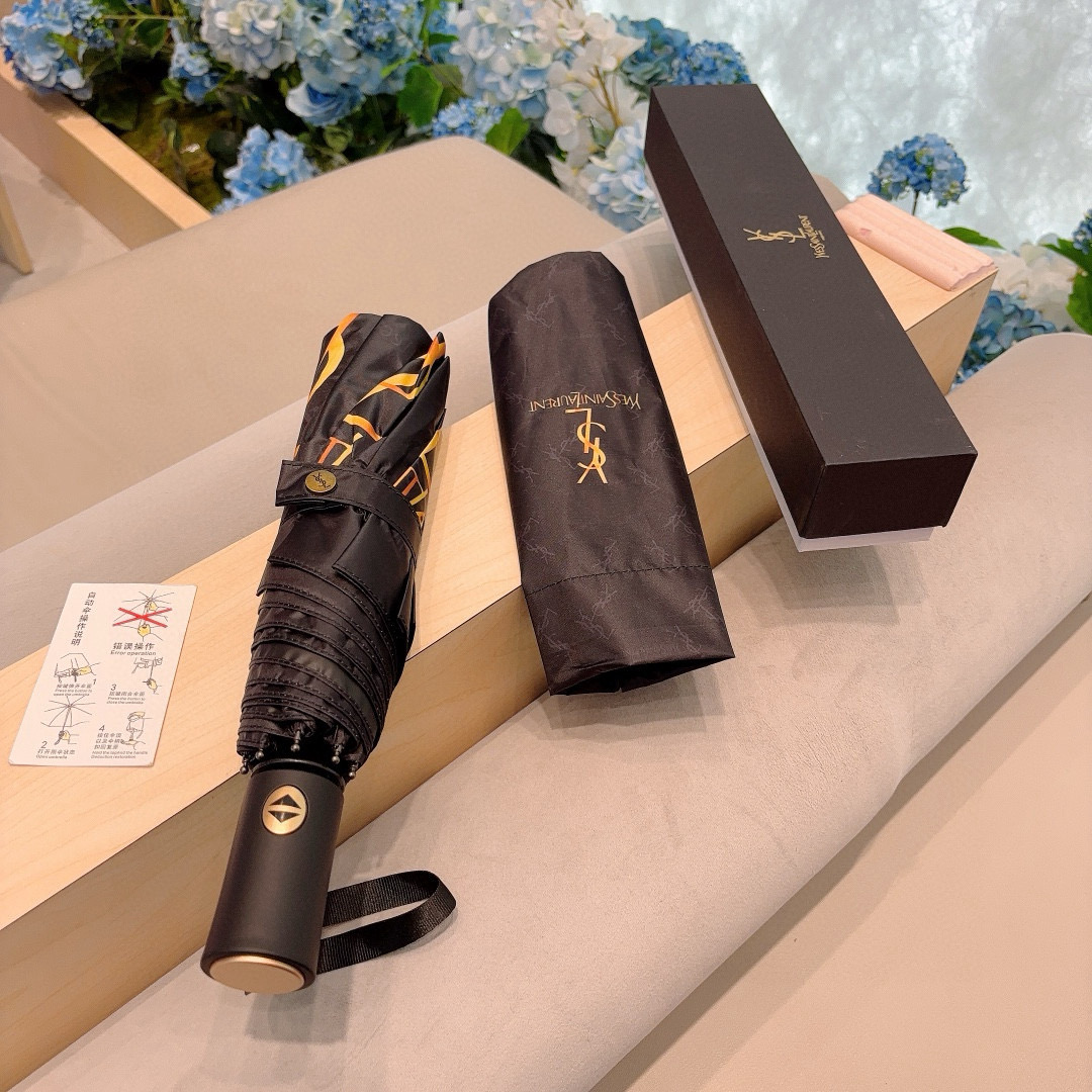  YSL 圣罗兰（Yves Saint Laurent）渐变 三折全自动折叠晴雨伞 超有女人味的新款 采