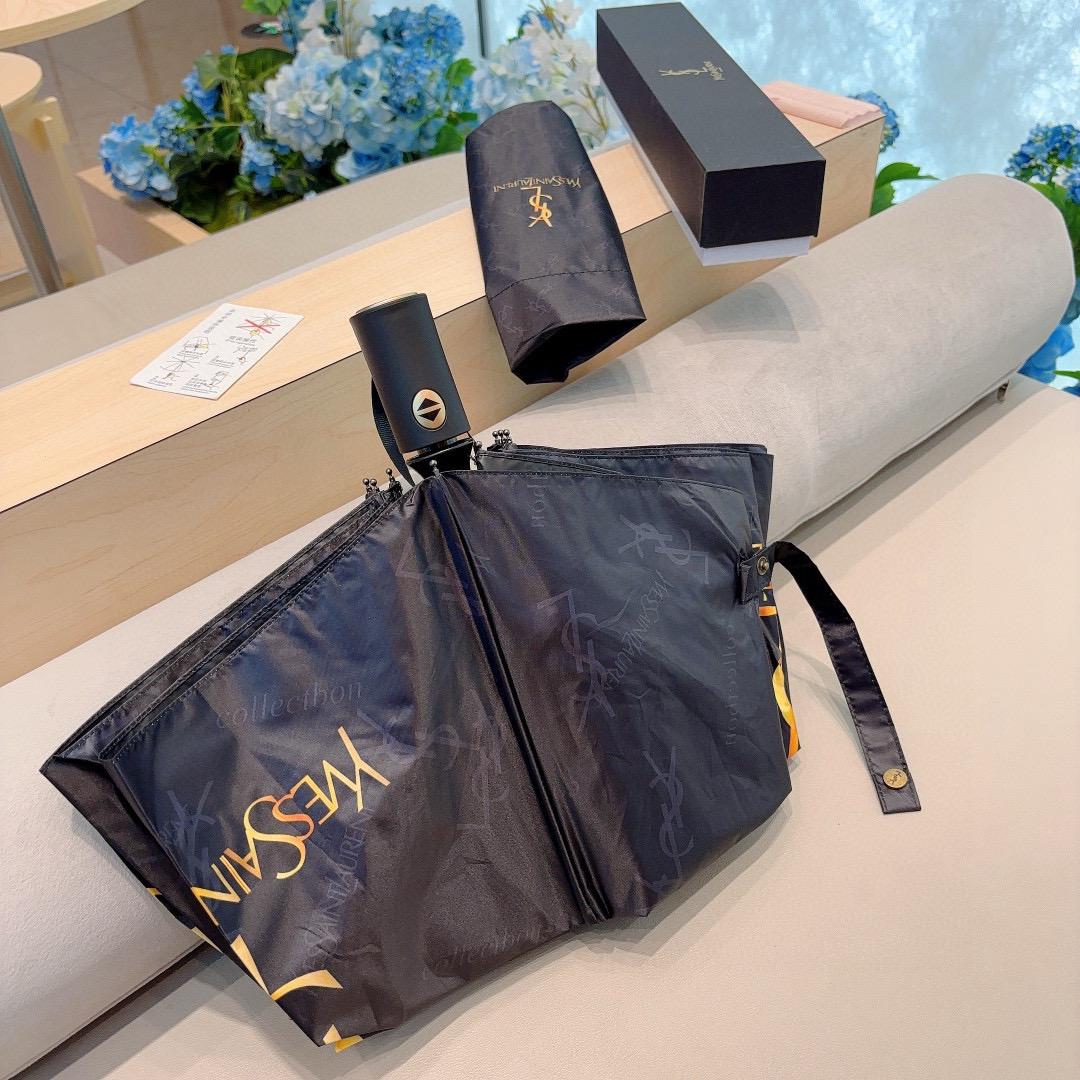  YSL 圣罗兰（Yves Saint Laurent）渐变 三折全自动折叠晴雨伞 超有女人味的新款 采
