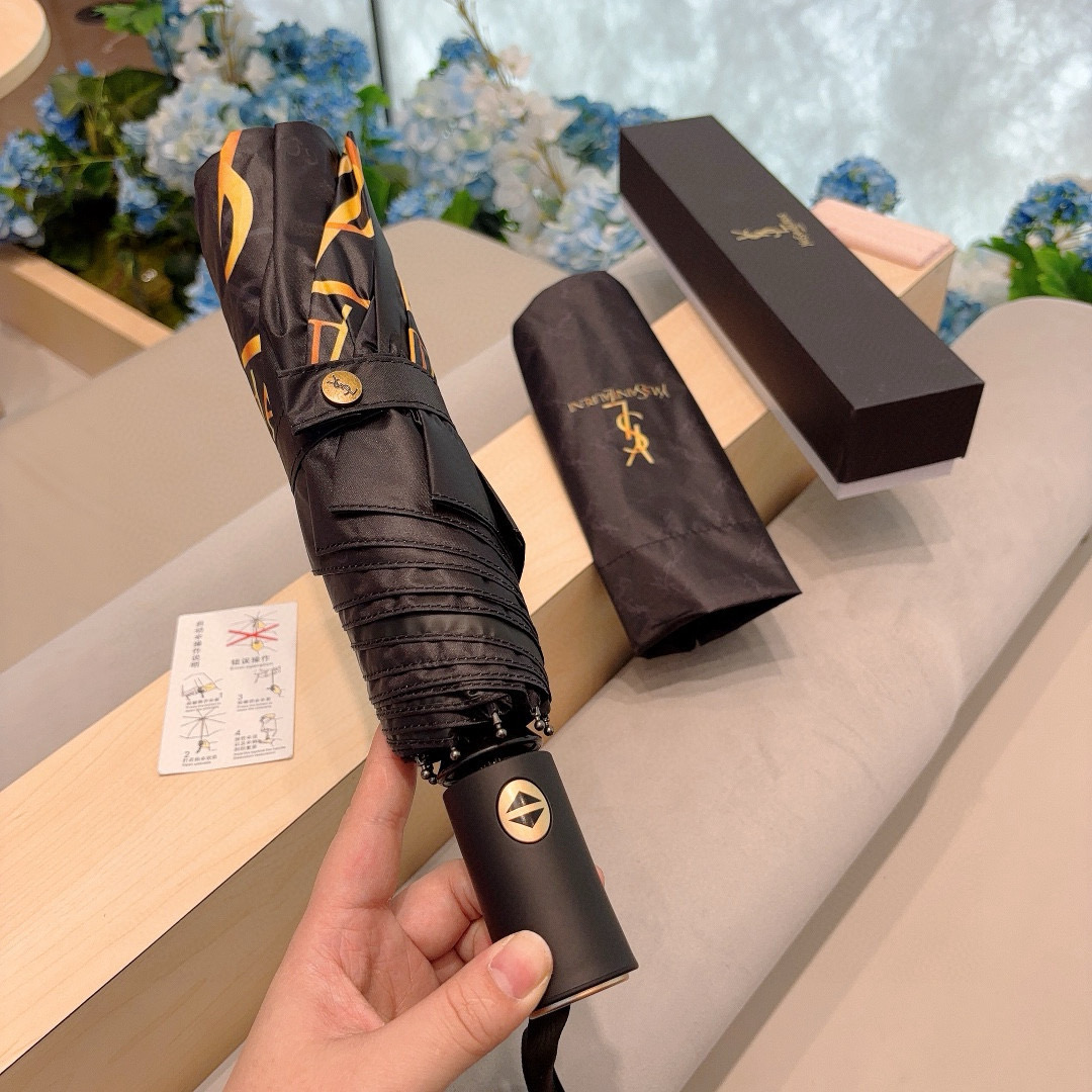  YSL 圣罗兰（Yves Saint Laurent）渐变 三折全自动折叠晴雨伞 超有女人味的新款 采