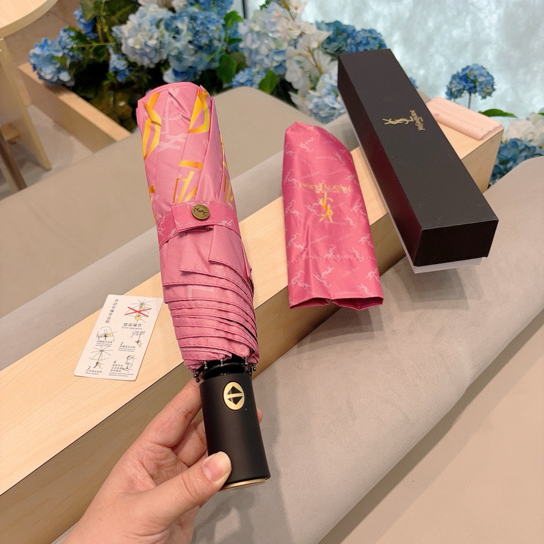 YSL 圣罗兰（Yves Saint Laurent）渐变 三折全自动折叠晴雨伞 超有女人味的新款 采