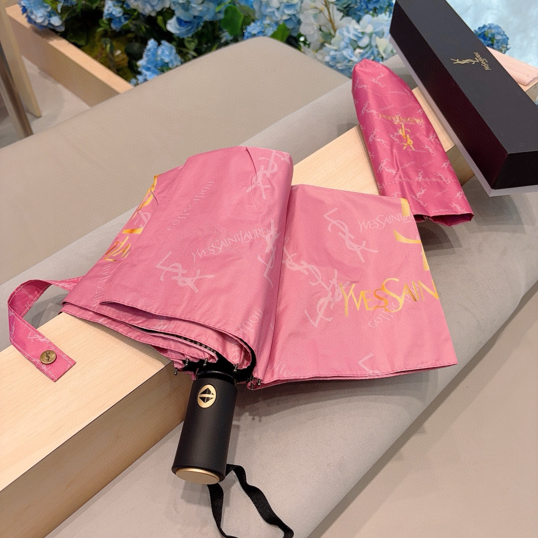  YSL 圣罗兰（Yves Saint Laurent）渐变 三折全自动折叠晴雨伞 超有女人味的新款 采