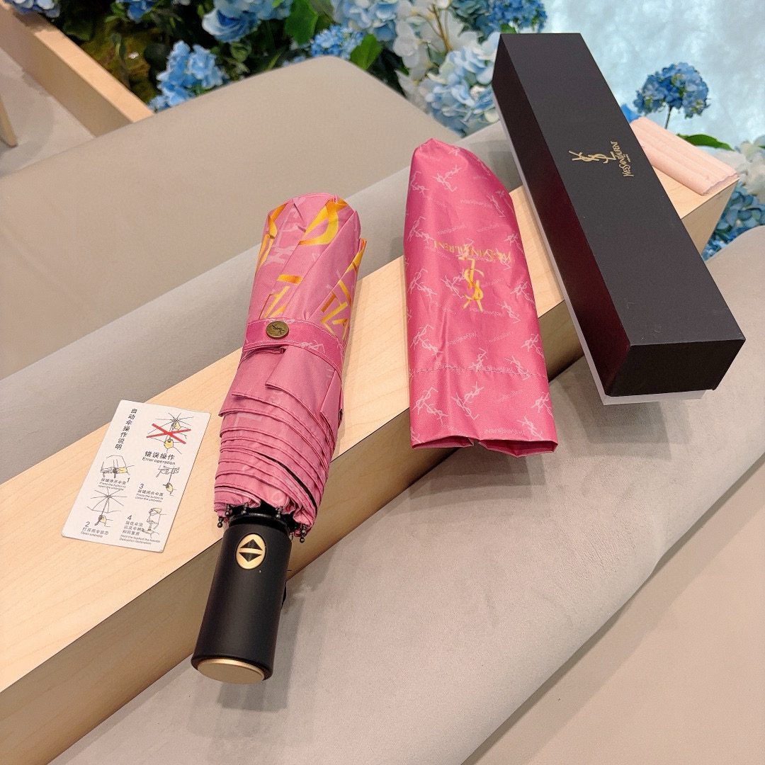  YSL 圣罗兰（Yves Saint Laurent）渐变 三折全自动折叠晴雨伞 超有女人味的新款 采