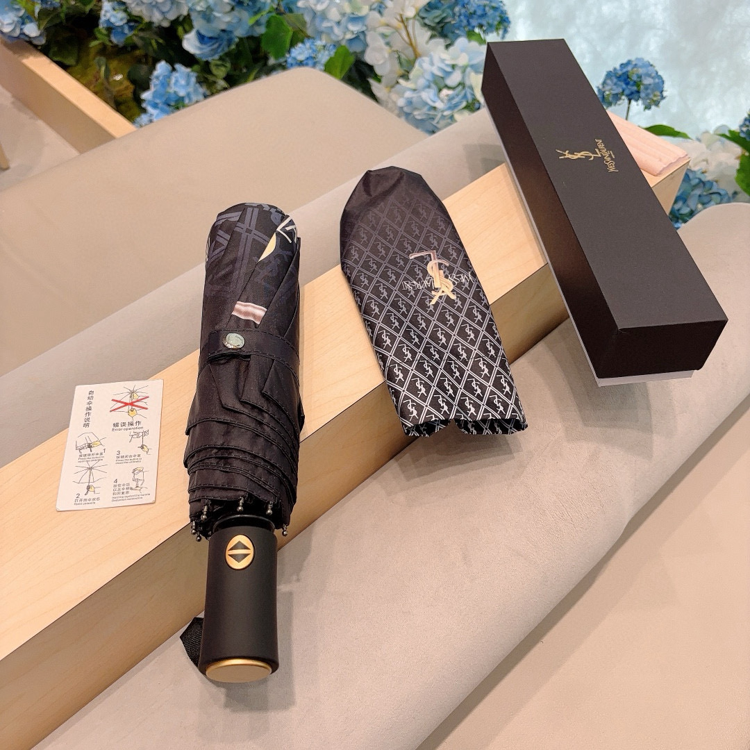  YSL 圣罗兰（Yves Saint Laurent）渐变 三折全自动折叠晴雨伞 超有女人味的新款 采