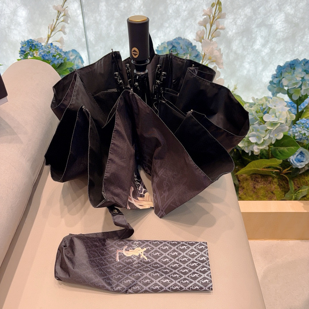  YSL 圣罗兰（Yves Saint Laurent）渐变 三折全自动折叠晴雨伞 超有女人味的新款 采