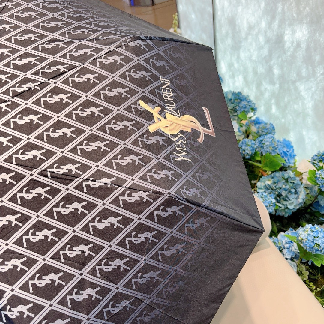  YSL 圣罗兰（Yves Saint Laurent）渐变 三折全自动折叠晴雨伞 超有女人味的新款 采