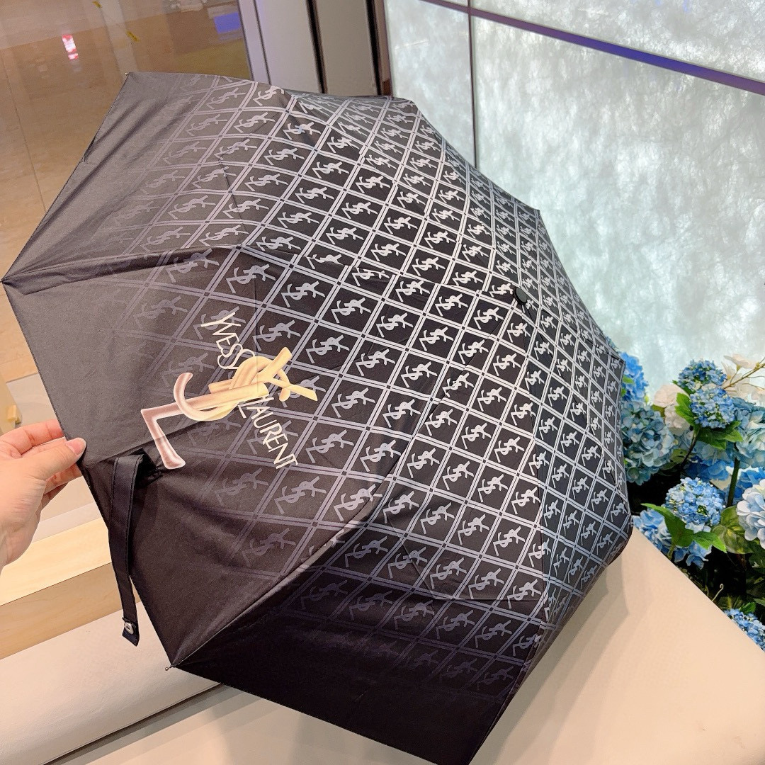  YSL 圣罗兰（Yves Saint Laurent）渐变 三折全自动折叠晴雨伞 超有女人味的新款 采