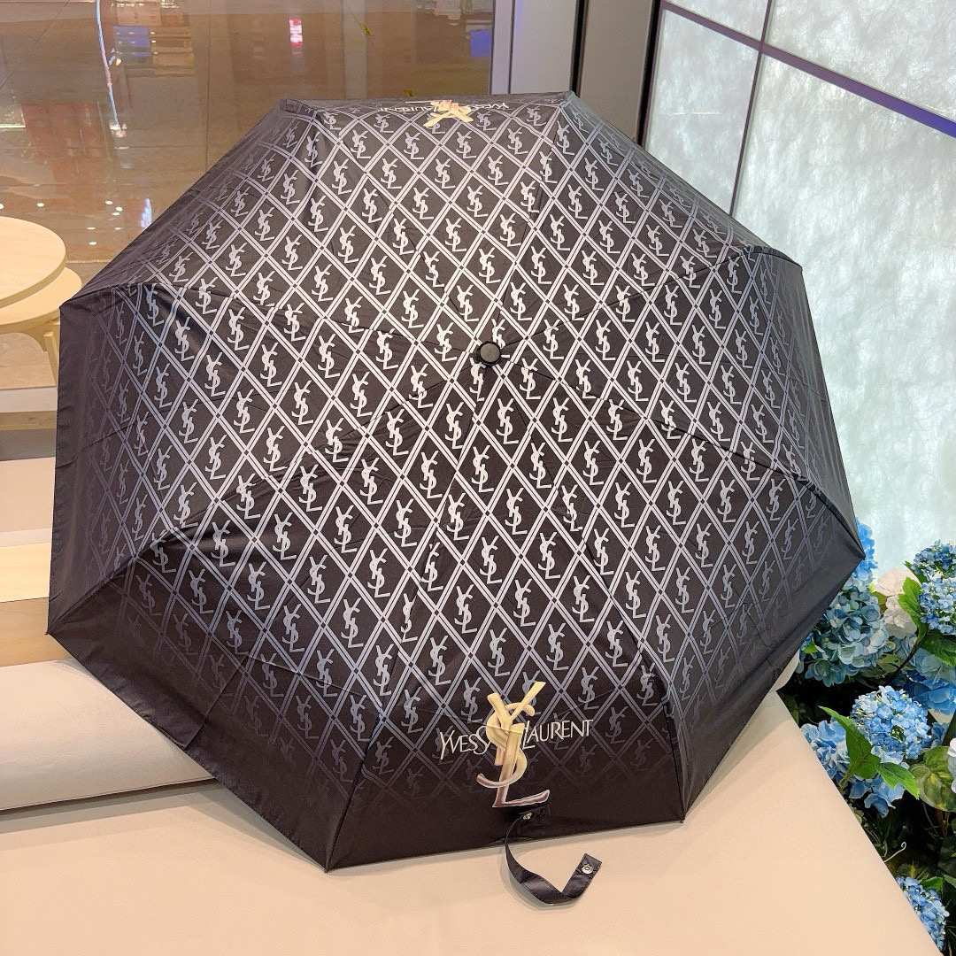  YSL 圣罗兰（Yves Saint Laurent）渐变 三折全自动折叠晴雨伞 超有女人味的新款 采