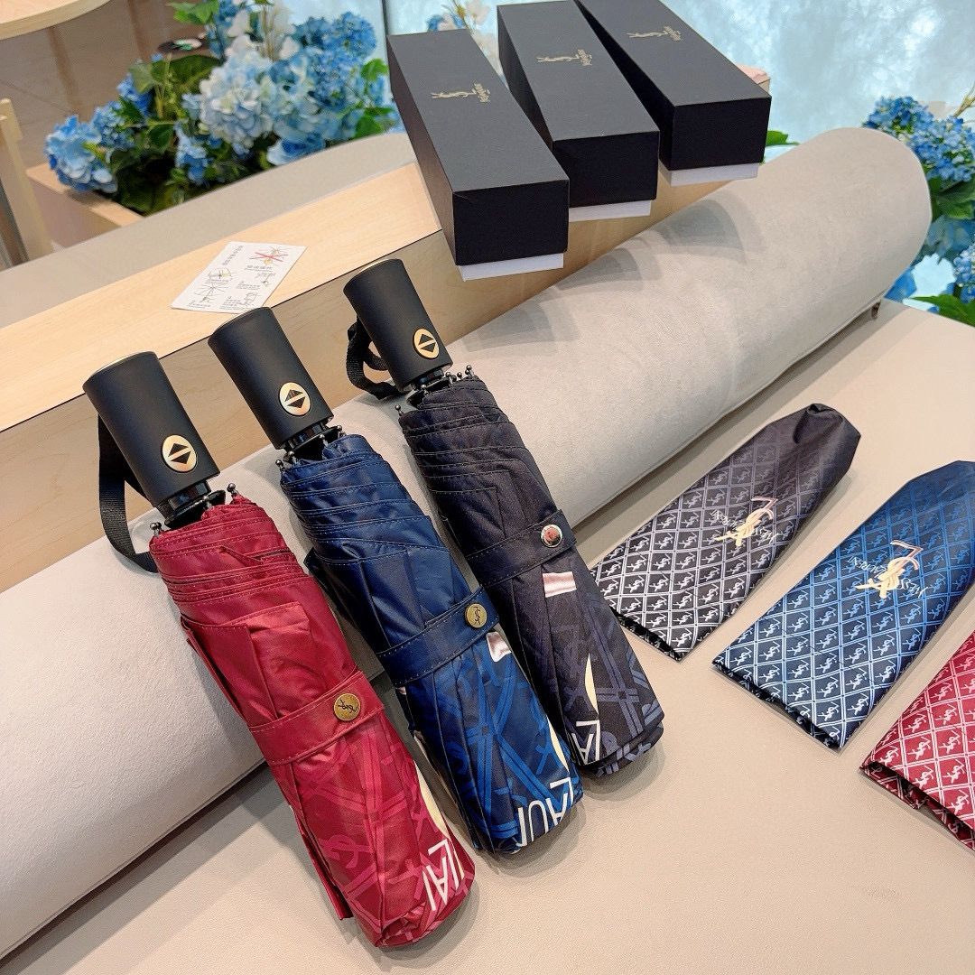 YSL 圣罗兰（Yves Saint Laurent）渐变 三折全自动折叠晴雨伞 超有女人味的新款 采