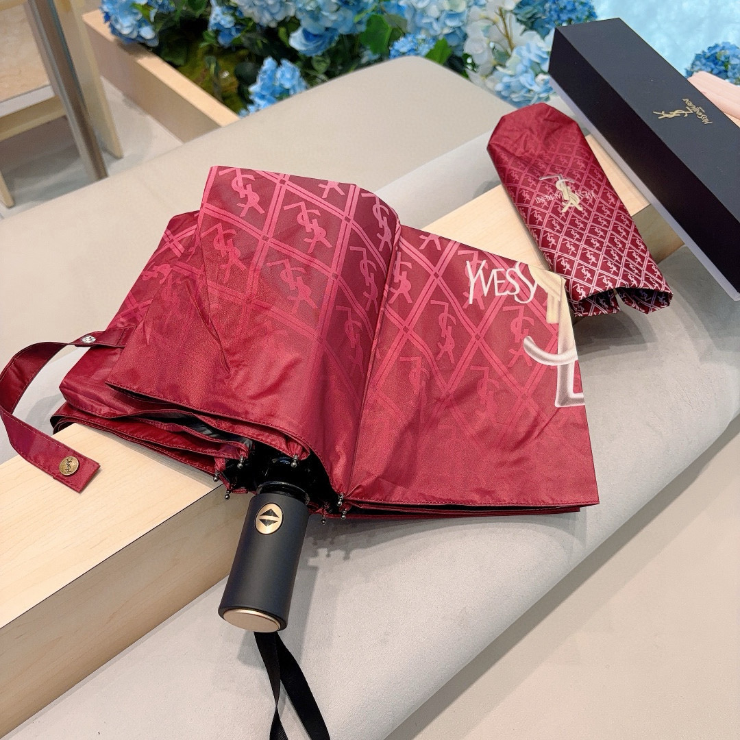  YSL 圣罗兰（Yves Saint Laurent）渐变 三折全自动折叠晴雨伞 超有女人味的新款 采