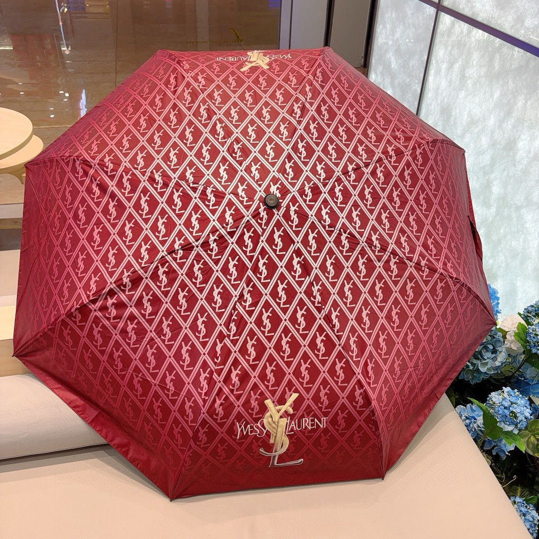  YSL 圣罗兰（Yves Saint Laurent）渐变 三折全自动折叠晴雨伞 超有女人味的新款 采