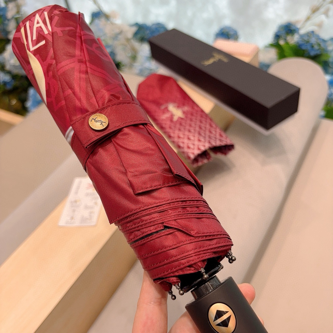  YSL 圣罗兰（Yves Saint Laurent）渐变 三折全自动折叠晴雨伞 超有女人味的新款 采