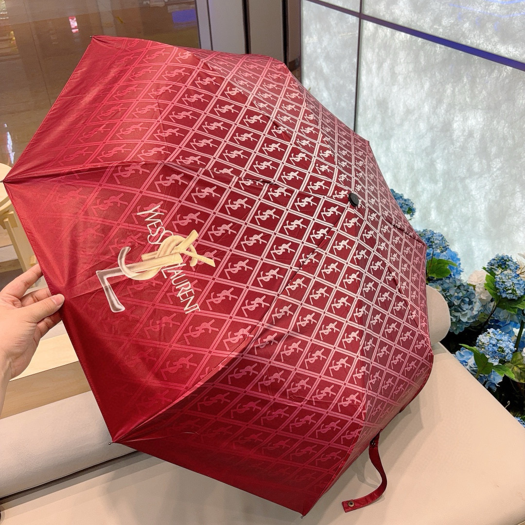  YSL 圣罗兰（Yves Saint Laurent）渐变 三折全自动折叠晴雨伞 超有女人味的新款 采