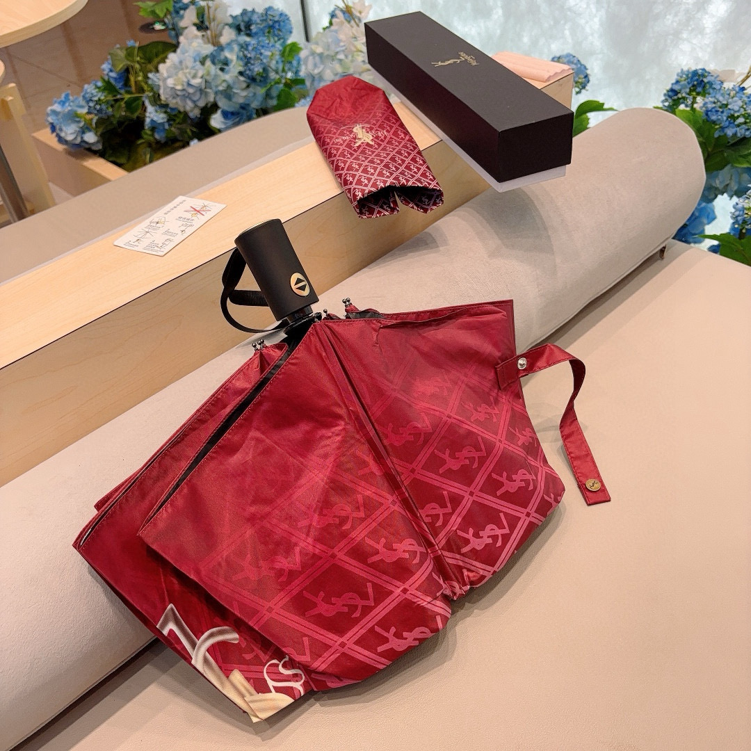  YSL 圣罗兰（Yves Saint Laurent）渐变 三折全自动折叠晴雨伞 超有女人味的新款 采
