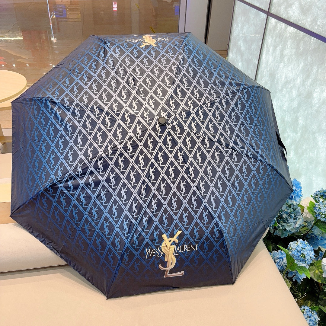  YSL 圣罗兰（Yves Saint Laurent）渐变 三折全自动折叠晴雨伞 超有女人味的新款 采