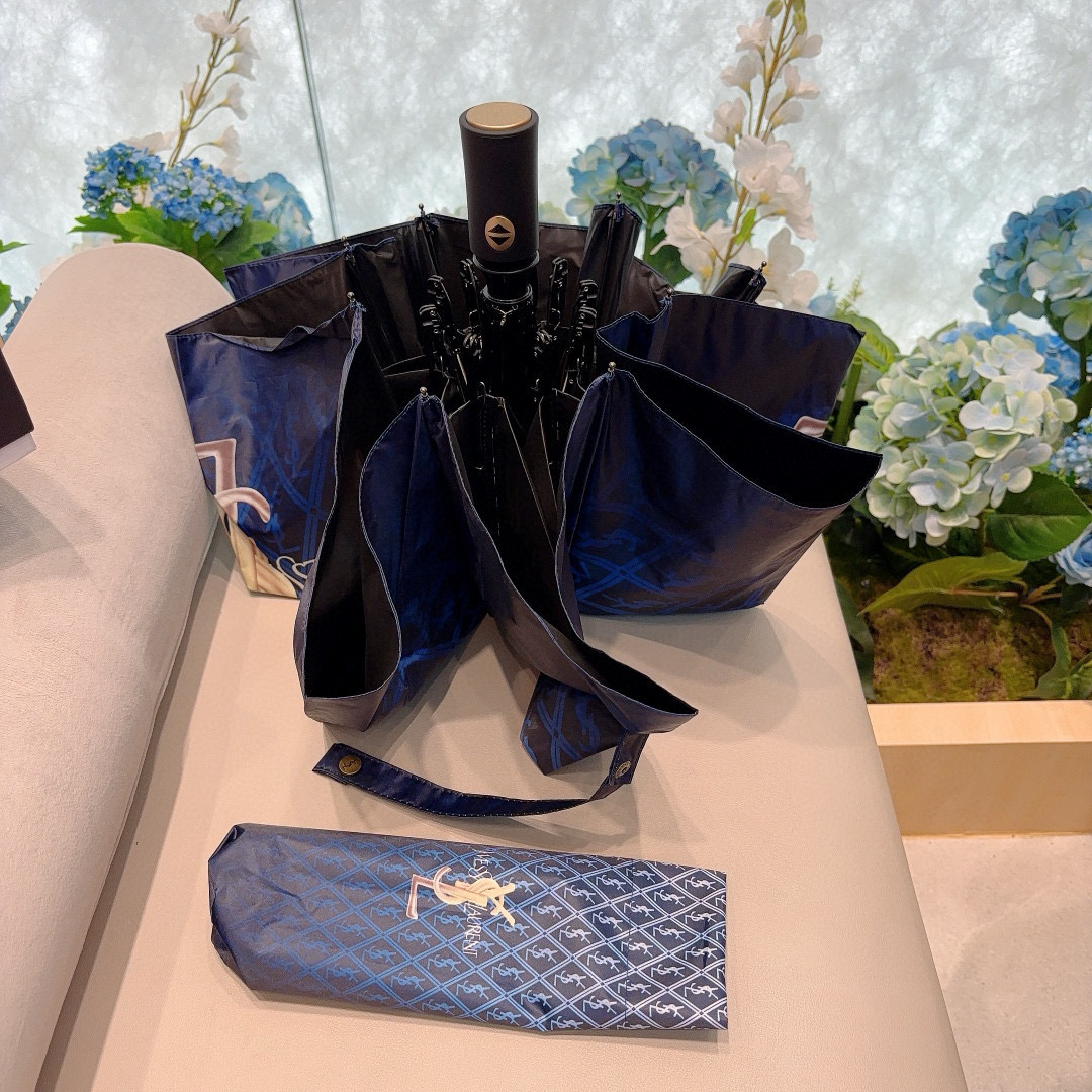  YSL 圣罗兰（Yves Saint Laurent）渐变 三折全自动折叠晴雨伞 超有女人味的新款 采