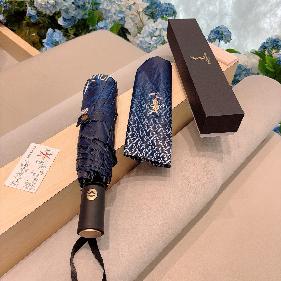  YSL 圣罗兰（Yves Saint Laurent）渐变 三折全自动折叠晴雨伞 超有女人味的新款 采