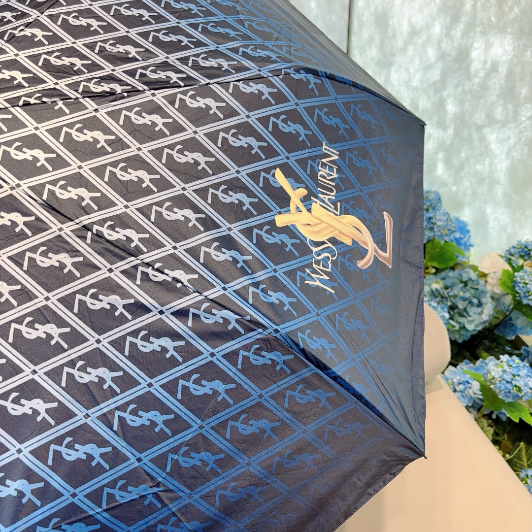  YSL 圣罗兰（Yves Saint Laurent）渐变 三折全自动折叠晴雨伞 超有女人味的新款 采
