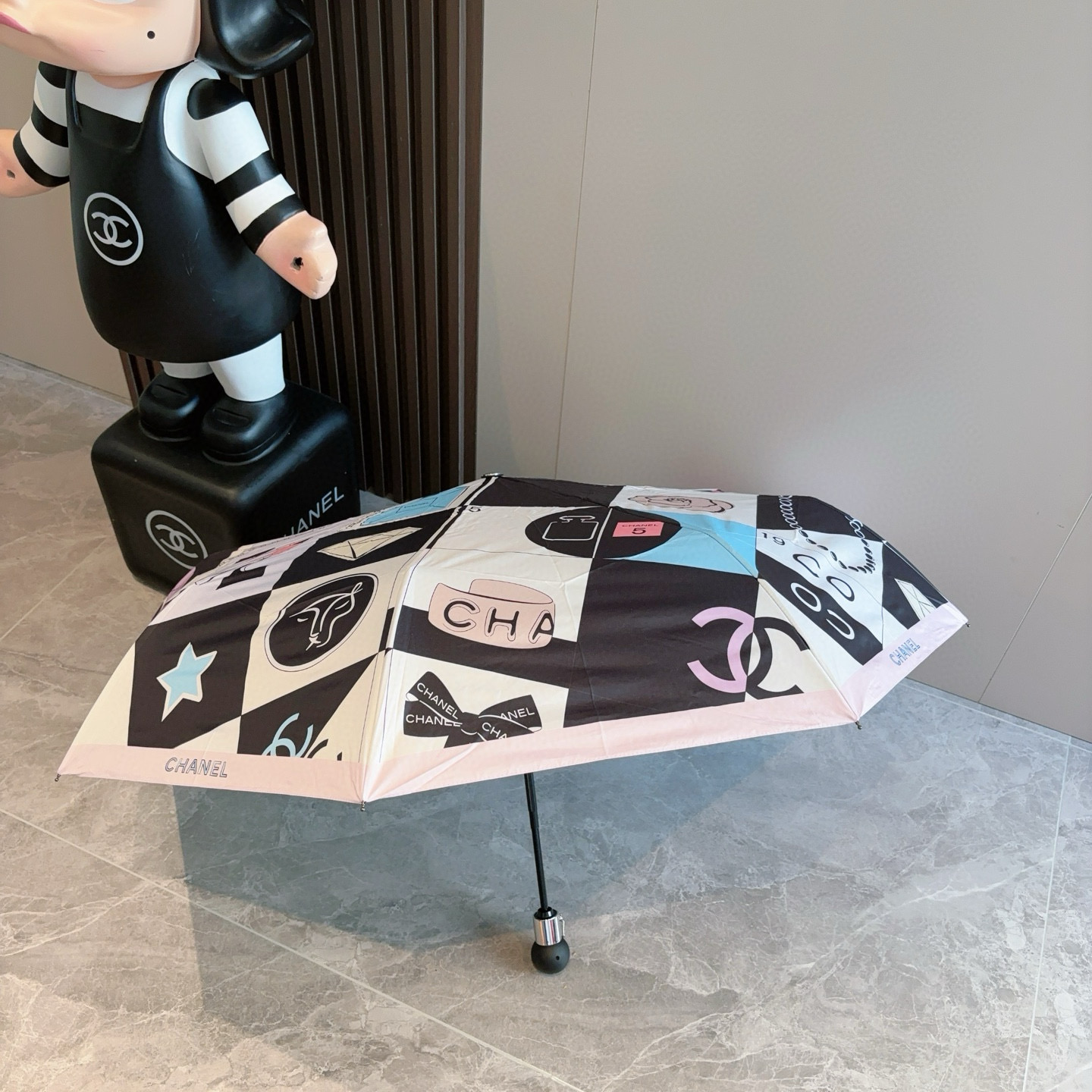  CHANEL（香奈儿）三折自动折叠晴雨伞 选用台湾进口UV防紫外线伞布 原单代工级品质  