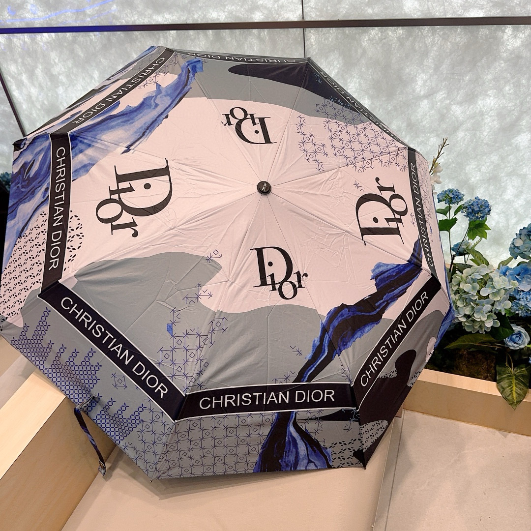  DIOR（迪奥）三折自动折叠晴雨伞  时尚原单代工品质 细节精致 看得见的品质 打破一成不变 色泽纯正