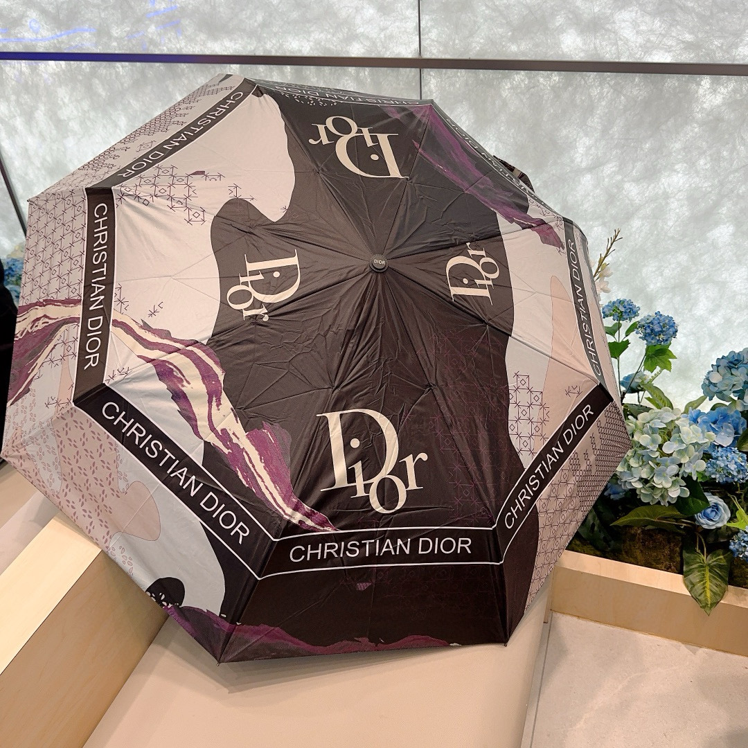  DIOR（迪奥）三折自动折叠晴雨伞  时尚原单代工品质 细节精致 看得见的品质 打破一成不变 色泽纯正