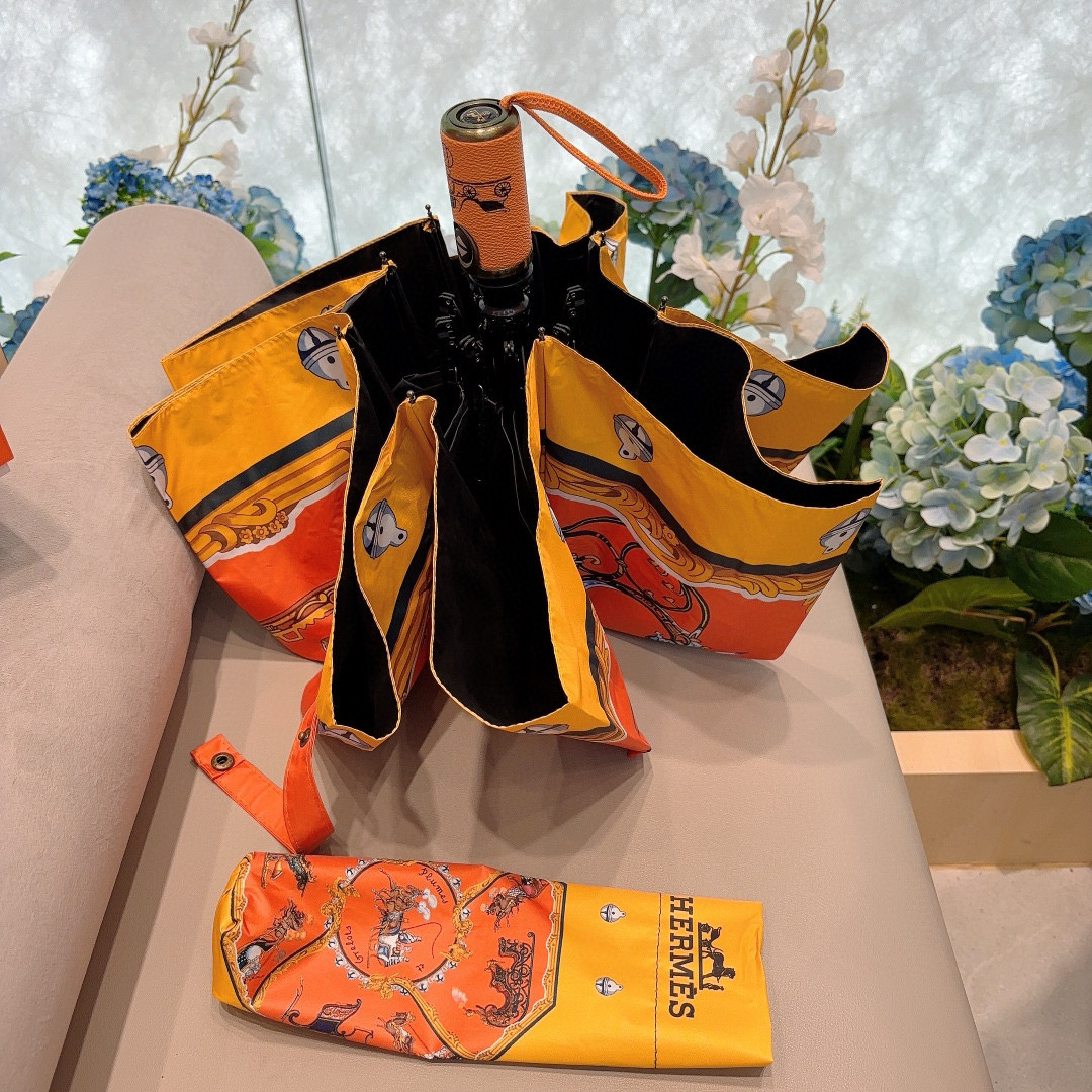     爱马仕（Hermès） 极品H家三折自动伞重磅呈现 以其精湛的工艺技术和源源不断的想像力 新涂层