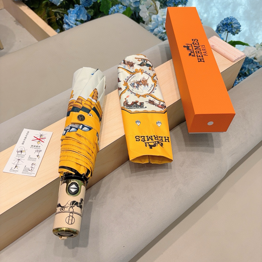     爱马仕（Hermès） 极品H家三折自动伞重磅呈现 以其精湛的工艺技术和源源不断的想像力 新涂层