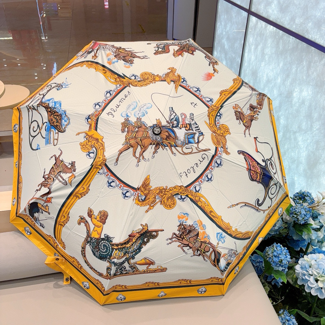     爱马仕（Hermès） 极品H家三折自动伞重磅呈现 以其精湛的工艺技术和源源不断的想像力 新涂层
