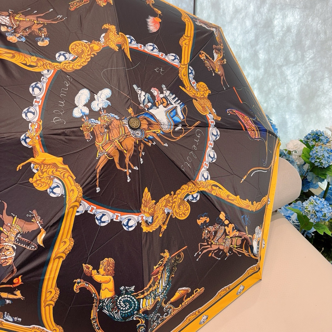     爱马仕（Hermès） 极品H家三折自动伞重磅呈现 以其精湛的工艺技术和源源不断的想像力 新涂层