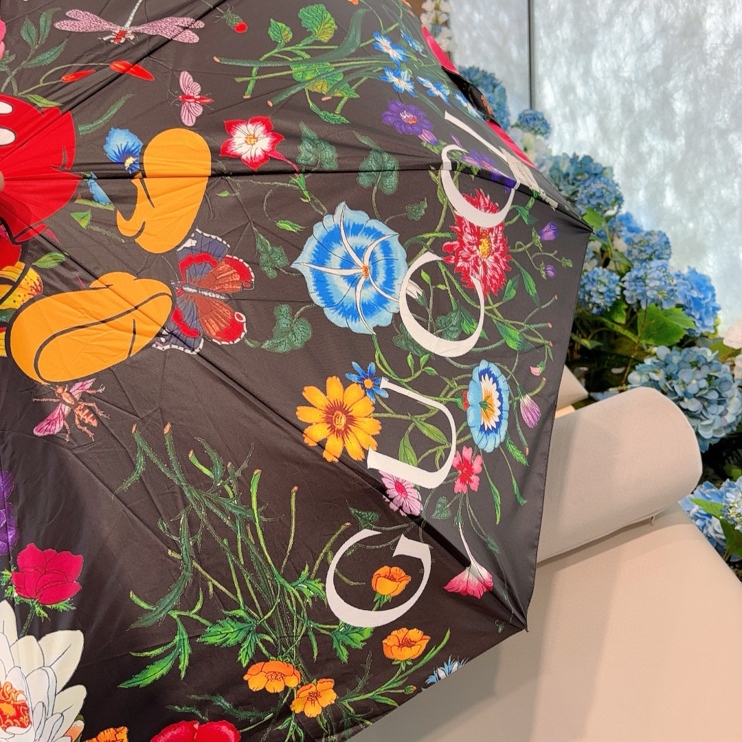   GUCCI（古奇）米奇 三折自动折叠晴雨伞  晴天遮阳 雨天遮雨 原单代工品质 带防紫外线涂层 长度