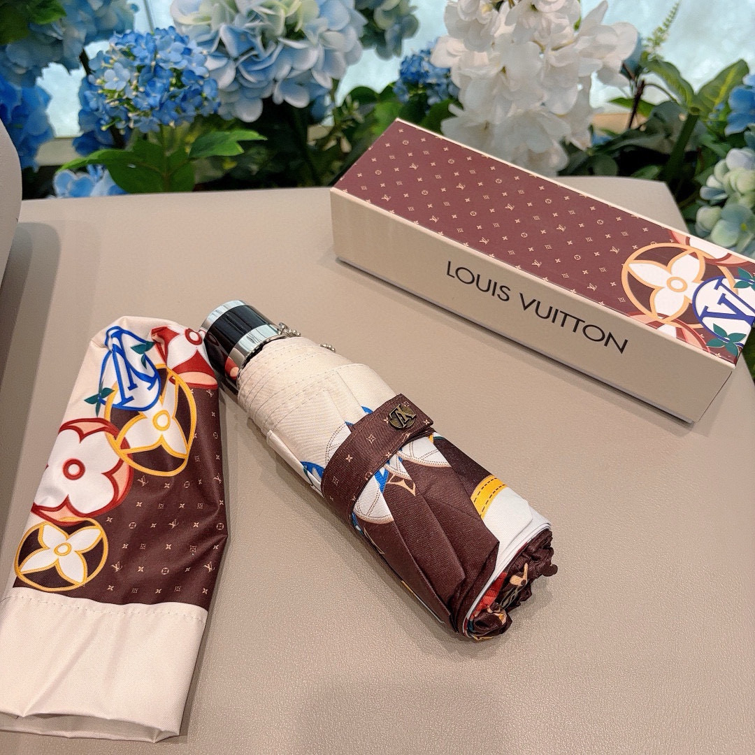  LOUIS VUITTON （路易威登）LV五折手开晴雨伞 新涂层技术深色伞面 拥有令人惊喜的遮光效果