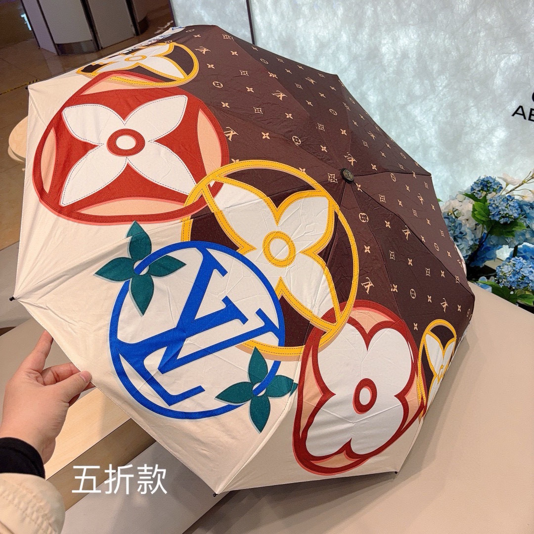  LOUIS VUITTON （路易威登）LV五折手开晴雨伞 新涂层技术深色伞面 拥有令人惊喜的遮光效果