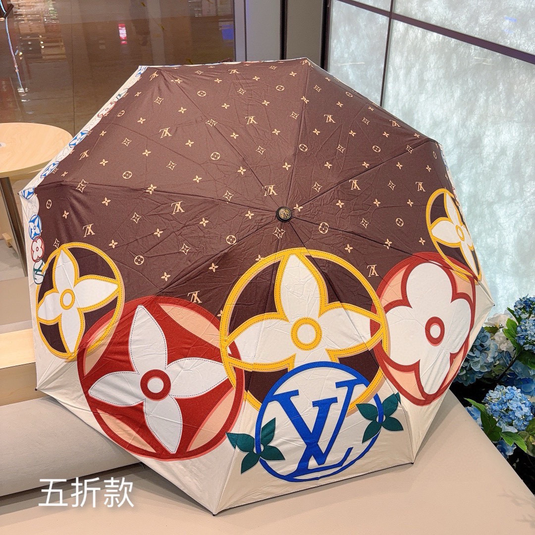  LOUIS VUITTON （路易威登）LV五折手开晴雨伞 新涂层技术深色伞面 拥有令人惊喜的遮光效果