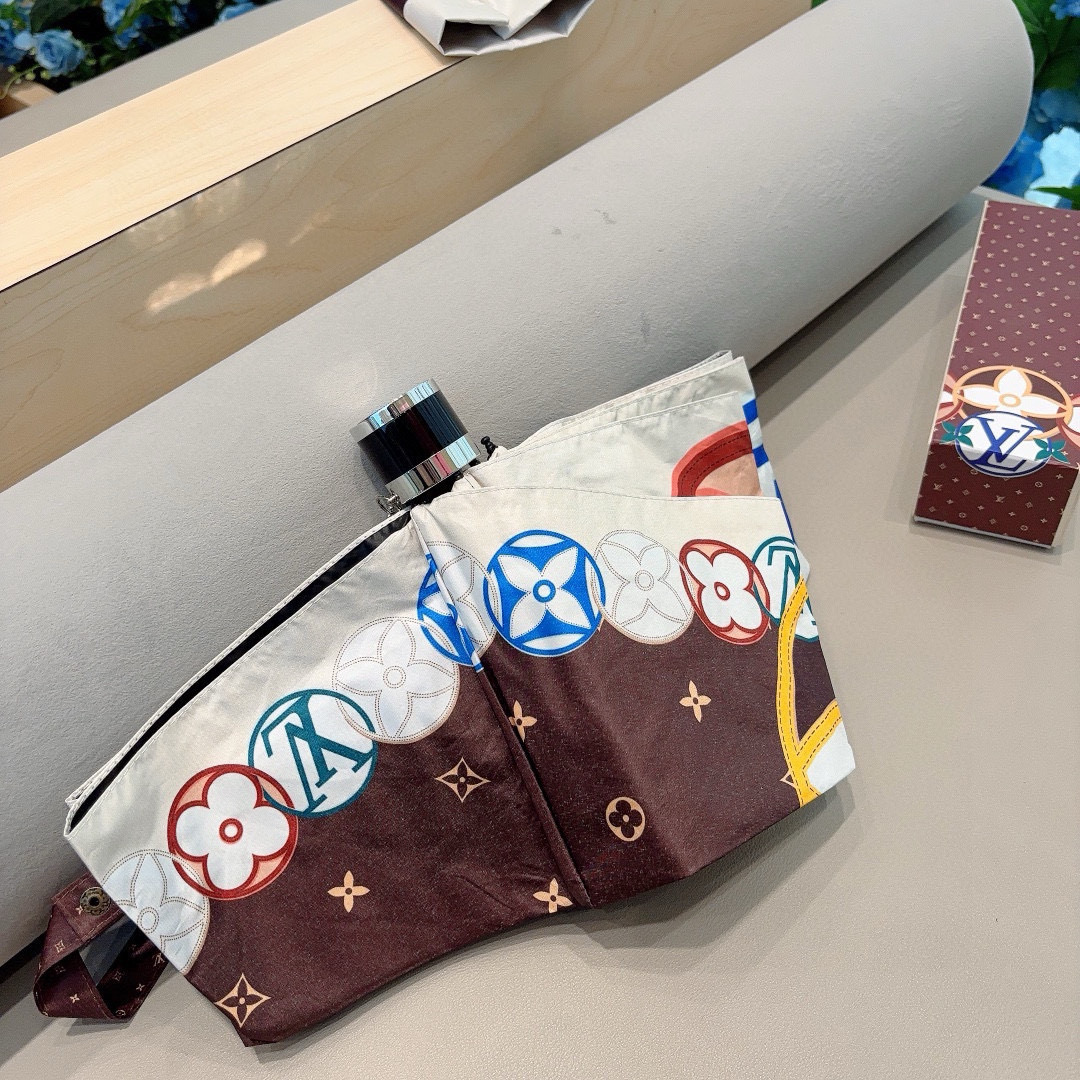  LOUIS VUITTON （路易威登）LV五折手开晴雨伞 新涂层技术深色伞面 拥有令人惊喜的遮光效果