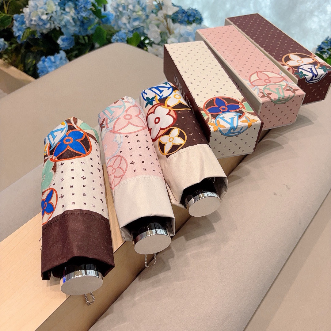 LOUIS VUITTON （路易威登）LV五折手开晴雨伞 新涂层技术深色伞面 拥有令人惊喜的遮光效果