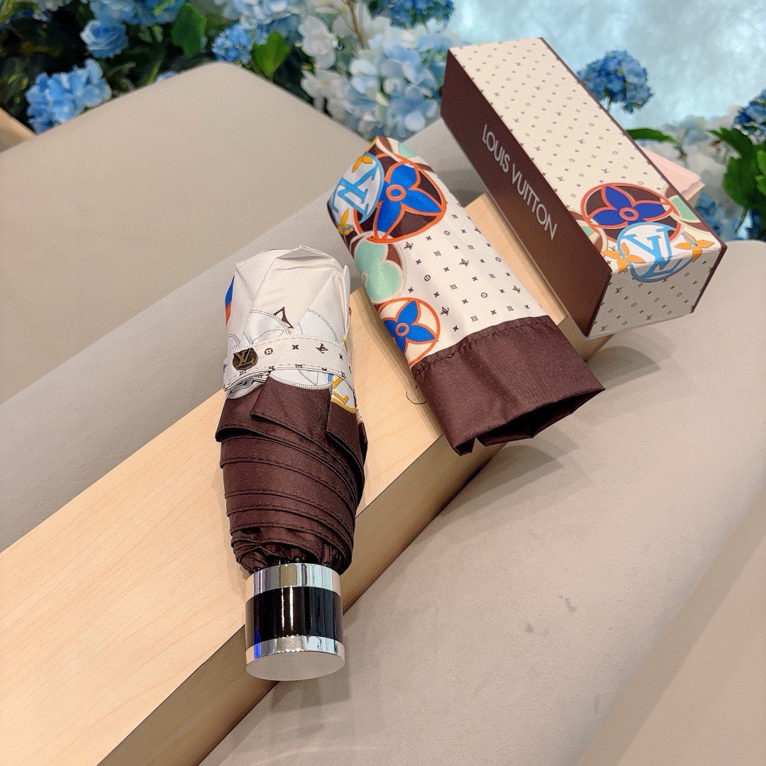  LOUIS VUITTON （路易威登）LV五折手开晴雨伞 新涂层技术深色伞面 拥有令人惊喜的遮光效果