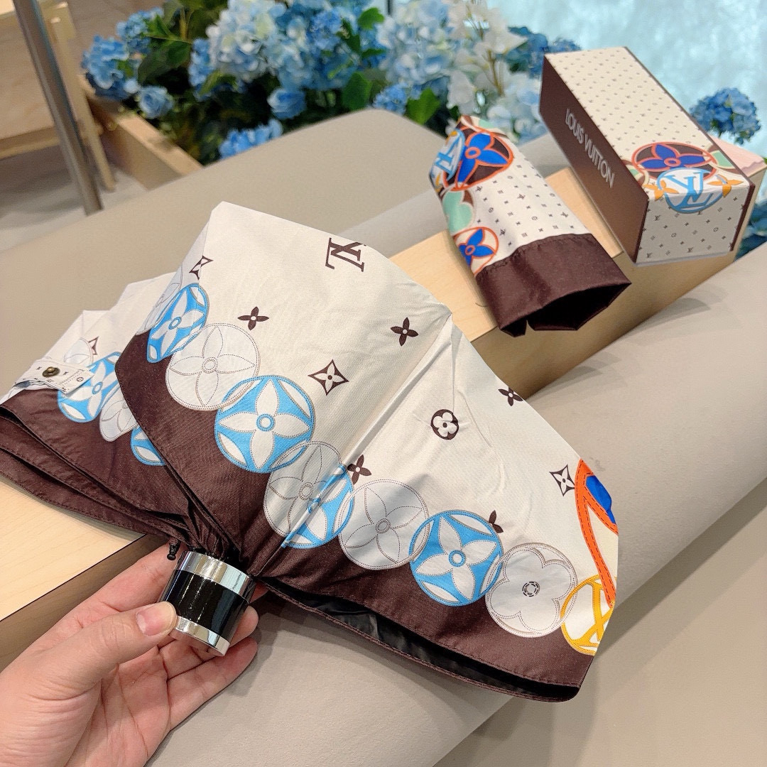  LOUIS VUITTON （路易威登）LV五折手开晴雨伞 新涂层技术深色伞面 拥有令人惊喜的遮光效果