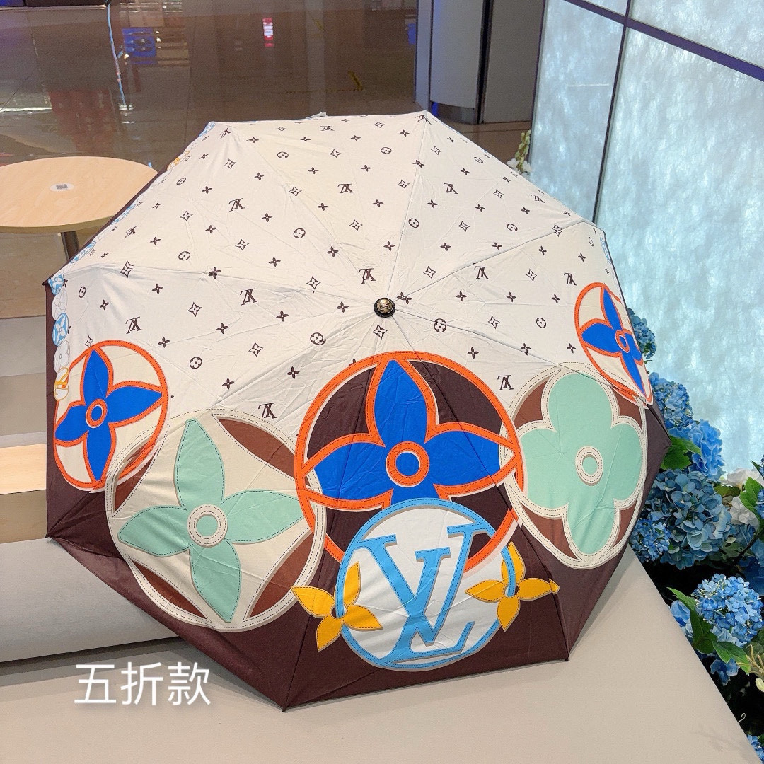  LOUIS VUITTON （路易威登）LV五折手开晴雨伞 新涂层技术深色伞面 拥有令人惊喜的遮光效果