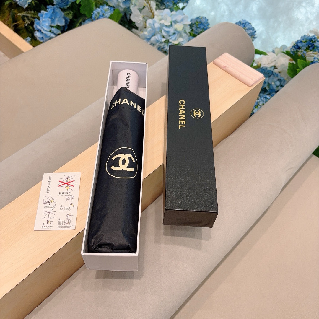NO:306107,CHANEL (Chanel) aircraft side, three-fold automatic folding umbrella, selected from Taiwan imported UV UV umbrella cloth, original single OEM quality, umbrellas, umbrellas, chanel, chanel, umbrellas19860909CHANEL（香奈儿）飞机边 三折自动折叠晴雨伞 选用台湾进口UV防紫外线伞布 原单代工级品质 雨伞遮阳伞太阳伞,雨伞,chanel,chanel,umbrellas,accessory