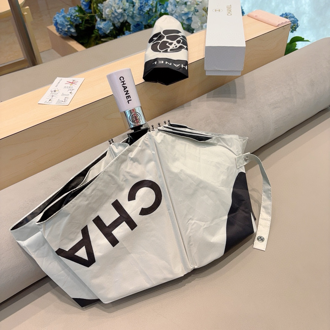  CHANEL（香奈儿）三折自动折叠晴雨伞 选用台湾进口UV防紫外线伞布 原单代工级品质 
