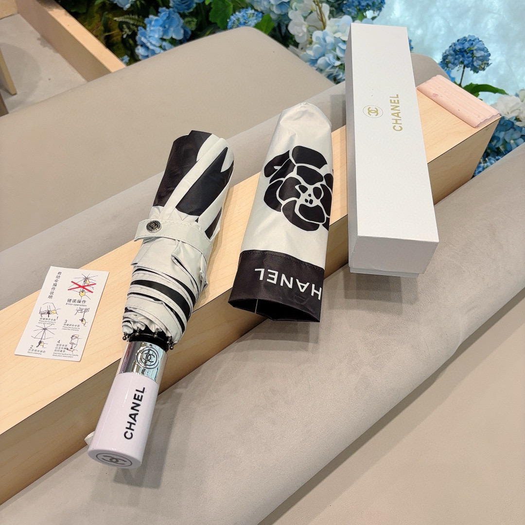  CHANEL（香奈儿）三折自动折叠晴雨伞 选用台湾进口UV防紫外线伞布 原单代工级品质 