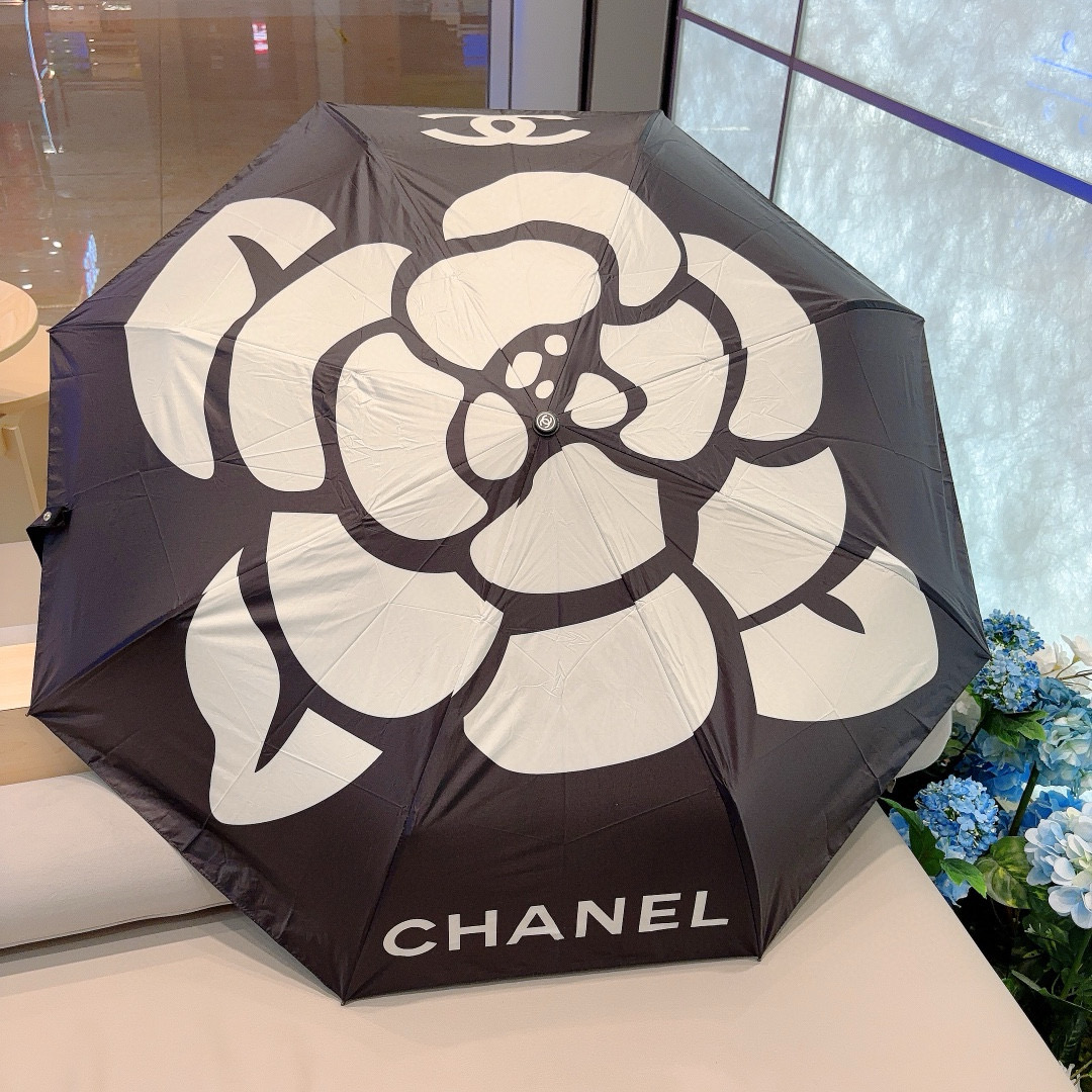  CHANEL（香奈儿）三折自动折叠晴雨伞 选用台湾进口UV防紫外线伞布 原单代工级品质 