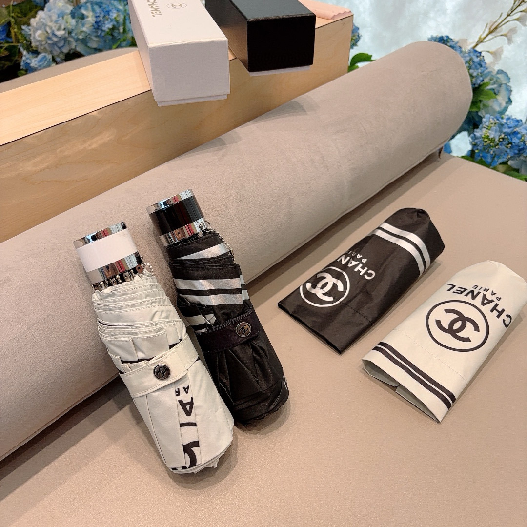  CHANEL（香奈儿）五折手动折叠晴雨伞 选用台湾进口UV防紫外线伞布 原单代工级品质  🌹2色