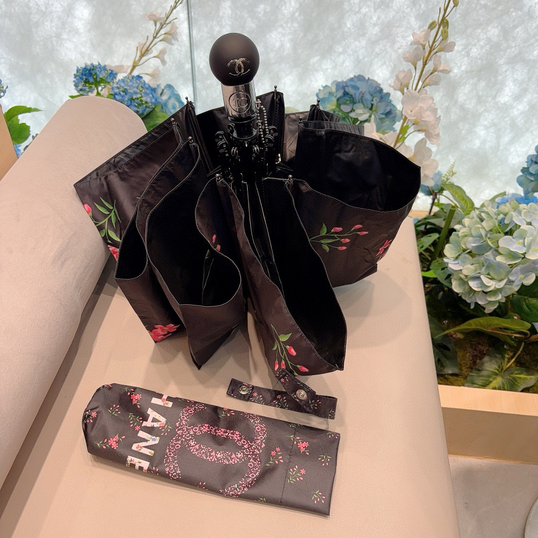  CHANEL（香奈儿）三折自动折叠晴雨伞 选用台湾进口UV防紫外线伞布 原单代工级品质 3色