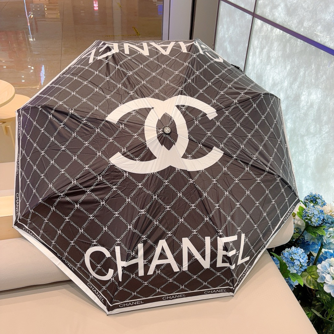  CHANEL（香奈儿）三折自动折叠晴雨伞 选用台湾进口UV防紫外线伞布 原单代工级品质 2色